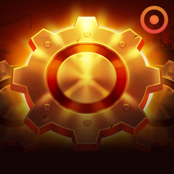 Labour Day Rush game cover with factory tools and glowing title